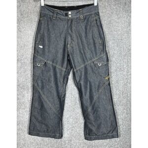 Ripzone X5 Cargo Snowboard Pants Youth Size Large‎ Blue Denim Pockets Lined